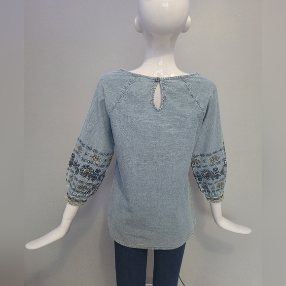 Bob Timberlake Chambray Embroidered Top, BNWT, Size XS - Picture 4 of 8